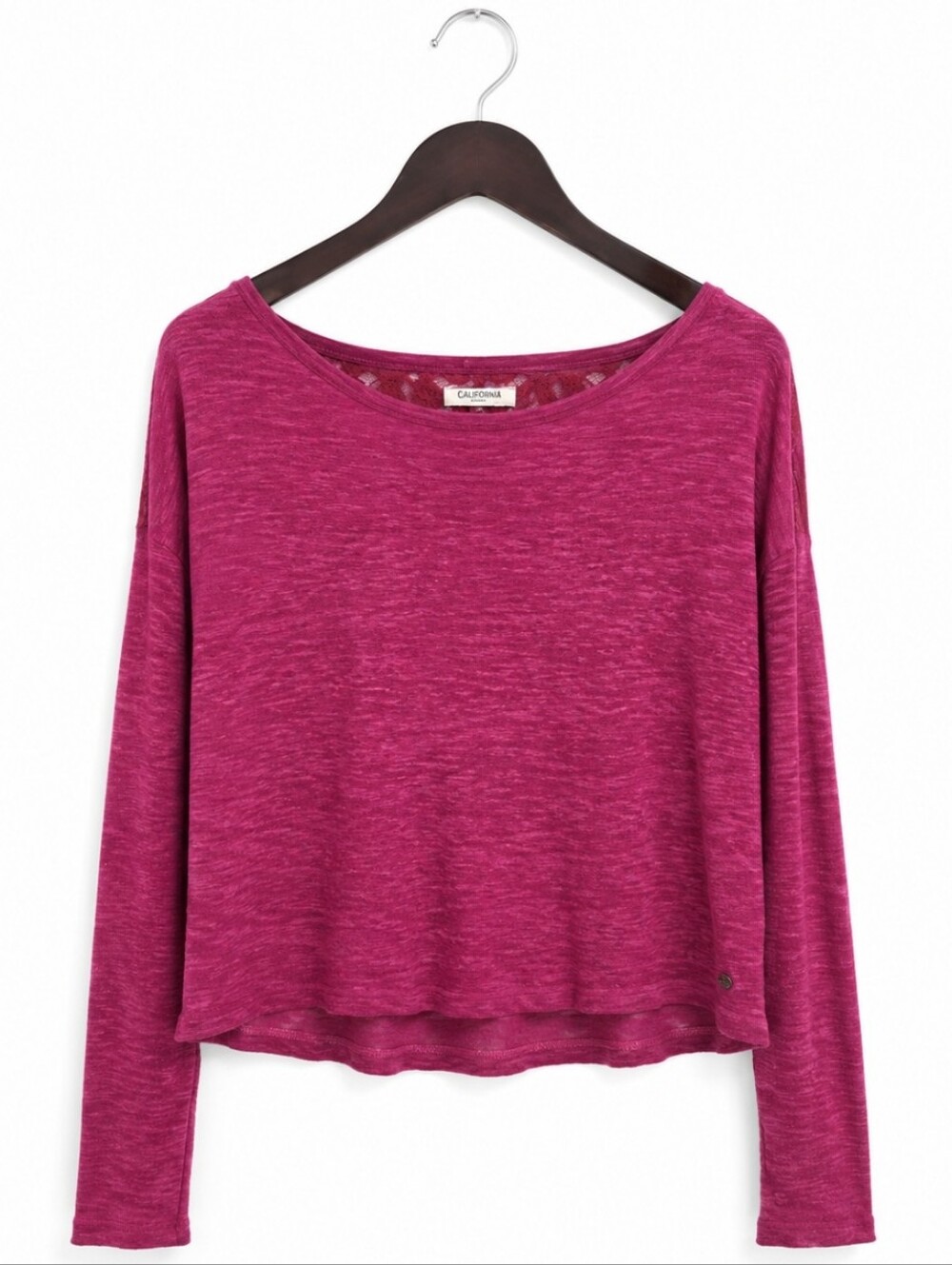 Aeropostale Pink Marled Knit Lace Back Sweater Sz XL